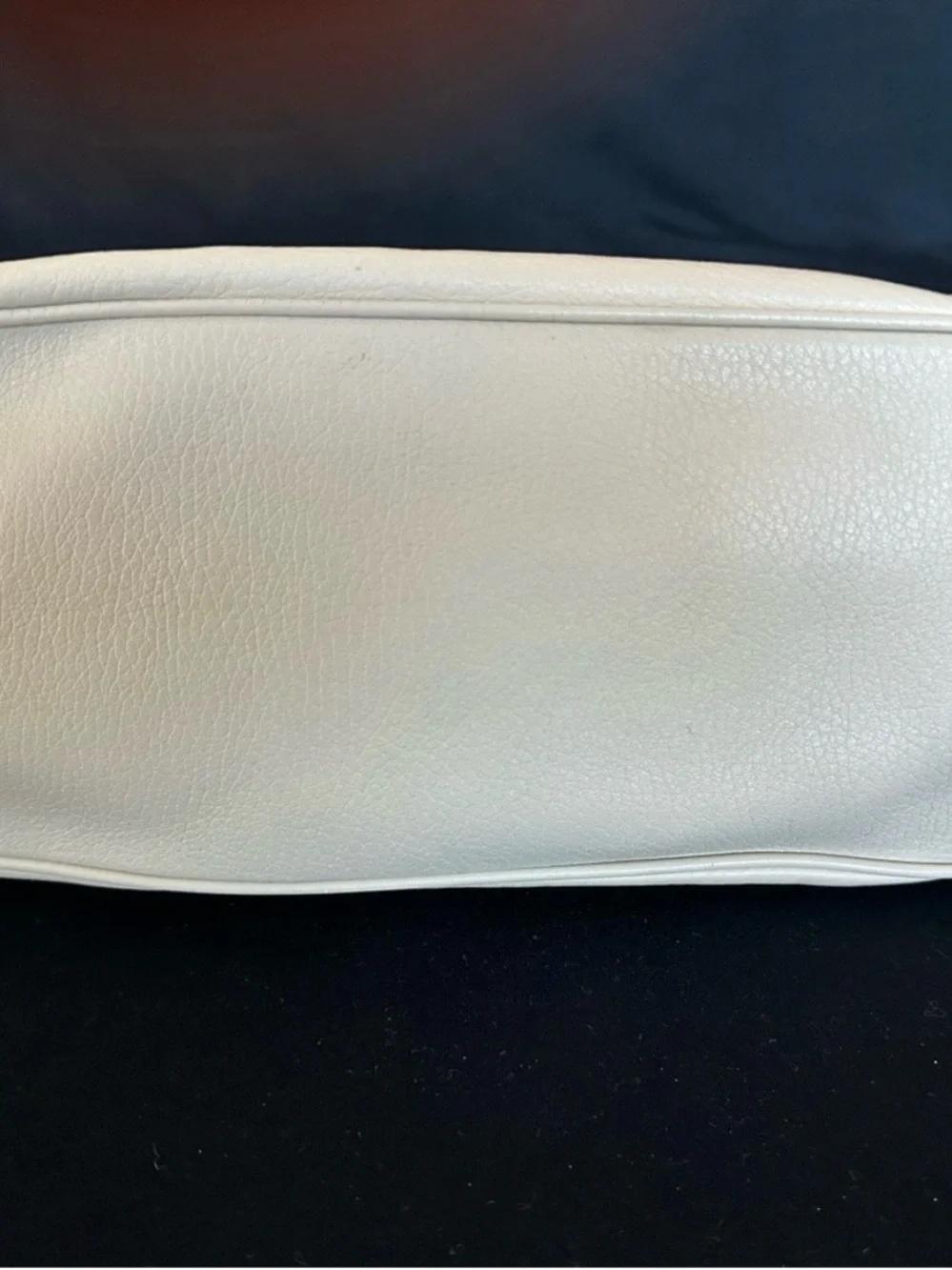 Tod's Cream Leather Shoulder Bag with Wood-Tone Accents